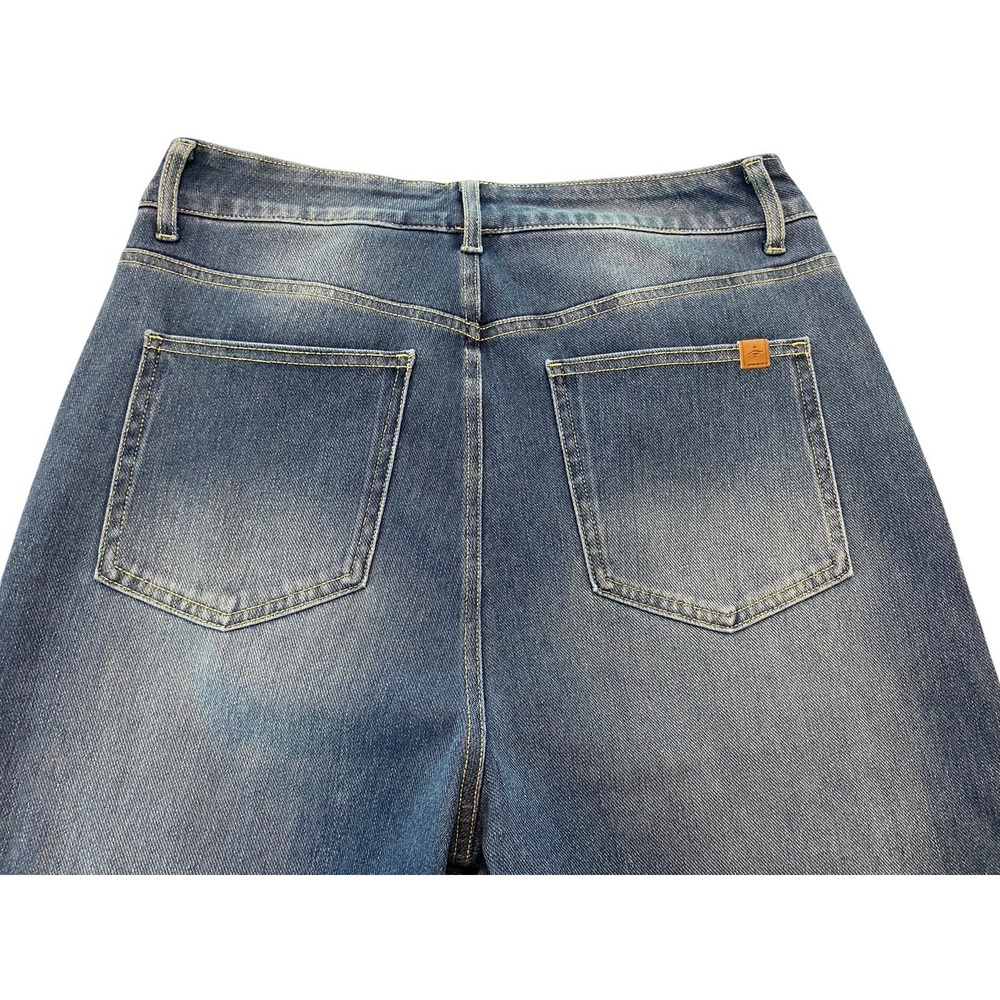 Halara Flex Denim Wide Leg Jeans Medium Petite Blue High Rise Stretch NWT New - Picture 8 of 9